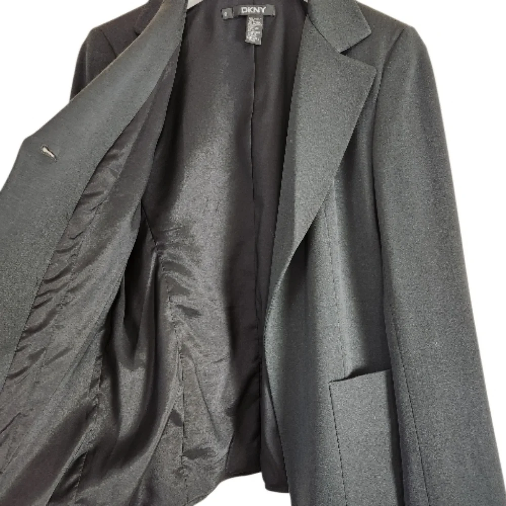 DKNY Deep Green Wool Work Career Office Jacket Blazer Size 8